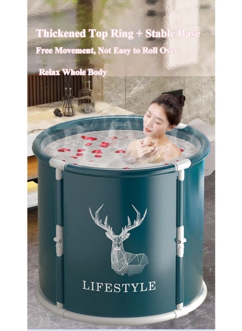 LIFESTYLE Advance One-click Folding No Installation Soaking Waterproof Extra Large Spa Bathtub Barrel, Household Large Shower Bathing Tubs, Separate Family Bathroom SPA Tub for Adults and Kid - Image 2